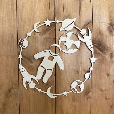 Türkranz "Weltraum - Astronaut" aus Holz