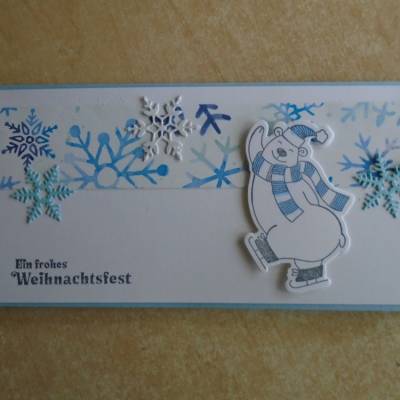 Geldgeschenk  Eisbär Gutschein Weihnachtsverpackung  Weihnachten Konzertkarte Blau Verpackung 