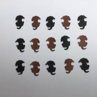 Stanzteile Hunde braun und schwarz, 100 Stück, zum Kartenbasteln,Scrapbooking,Streuteile,Dekostreu, Basteln mit Kindern