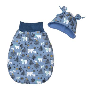 Strampelsack Pucksack Schlafsack Baumwollfleece Eisbären Geschenk Geburt Baby Frühchen Jungen