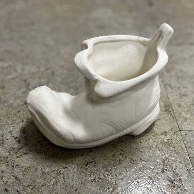 Schuh ca. 16cm  - wetterfeste Gießkeramik hervorragend für Serviettentechnik und Floristik geeignet 