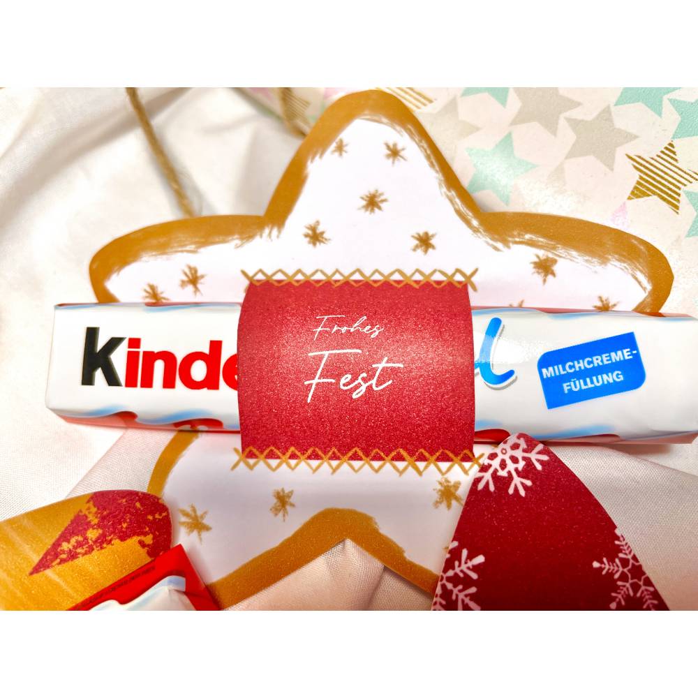 Banderole Schokolade, Last Minute Geschenk zum ausdrucken, Weihnachten Aufmerksamkeit, 3 Sterne mit Weihnachtsgrüßen Bild 3