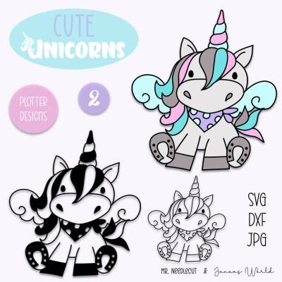 Plotterdatei Janeas World Cute Unicorns 2