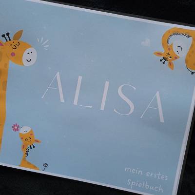 Personalisiertes Busybook Montessori Spielbuch – Handgemachtes Lernbuch für Kinder, A4, mit Namen