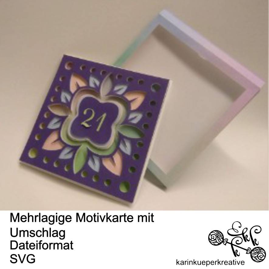 Plotterdatei Mehrlagige Motivkarte mit Umschlag Bild 1