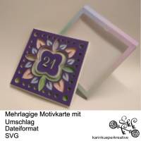 Plotterdatei Mehrlagige Motivkarte mit Umschlag