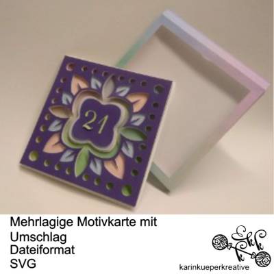 Plotterdatei Mehrlagige Motivkarte mit Umschlag