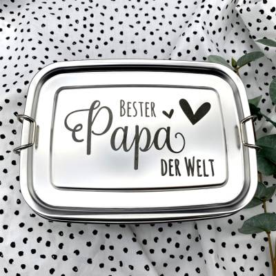 Brotdose personalisiert Papa Edelstahl Vatertag Weihnachten