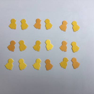 Stanzteile Küken gelb, 100 Stück, zum Kartenbasteln, Scrapbooking, Dekostreu, Basteln mit Kindern