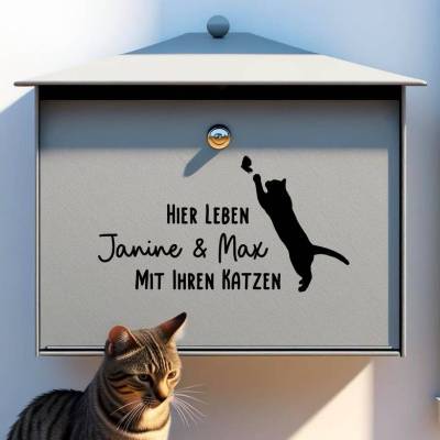 Briefkasten Aufkleber personalisiert mit Namenswunsch | Katzen