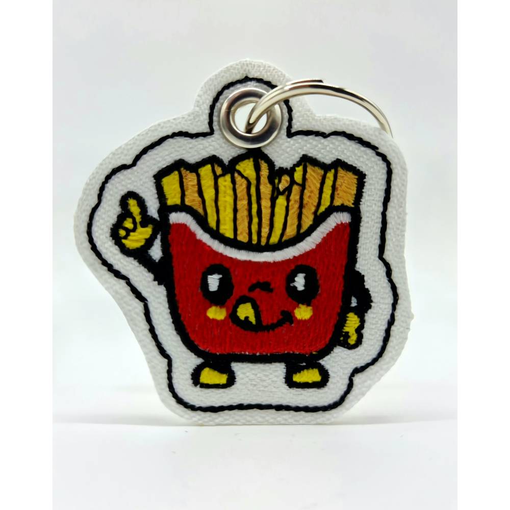 Stickdatei "Pommes" als ITH Schlüsselanhänger Bild 1