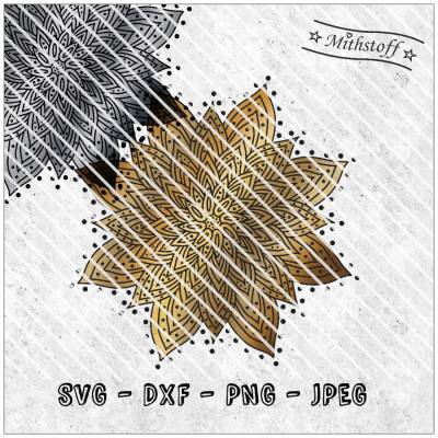 Cooles Weihnachtsmandala  - Weihnachtsstern - Weihnachten - SVG - DXF - Datei - Mithstoff - Mandala