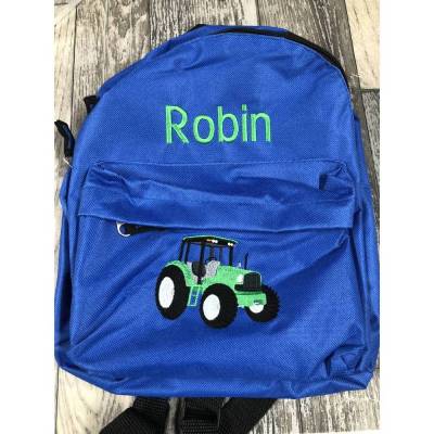 Kinder Rucksack + Motiv Grüner Traktor ( Nr. 94 ) + Name