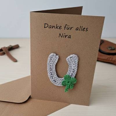 Handgemachte Hufeisen Glückwunschkarte – Einzigartiger Glücksbringer für jeden Anlass