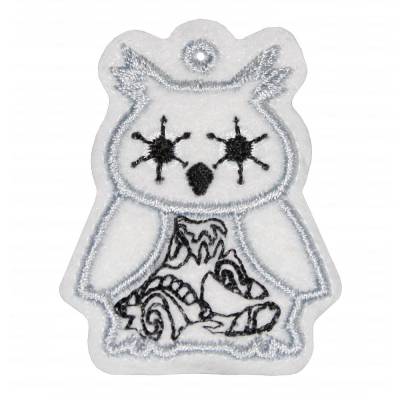 Filz Eulen Geschenkanhänger Set – Deko Anhänger Filzeulen Weiß-Schwarz & Silber – von la miscela