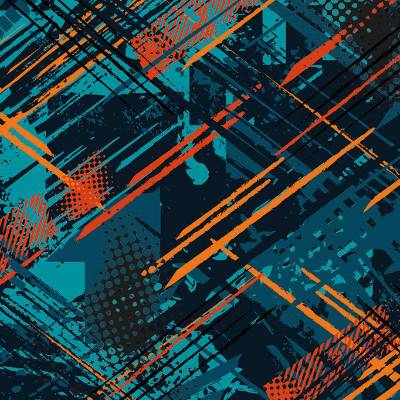 French Terry  Gregor Schraffur blau/orange angeraut Oeko-Tex Standard 100 (1m/19,00€)