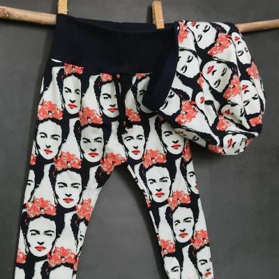 Kinder Leggings mit Beaniemütze FRIEDA - Gr. 86/92 - Casual Baggy | Baumwolljersey | RÄUBERKIND
