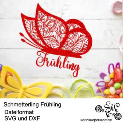 Plotterdatei Schmetterling Frühling
