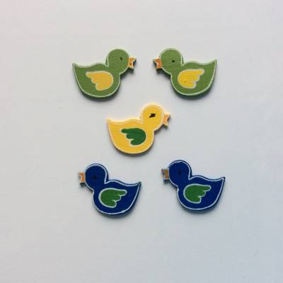 Holzstreuteile Vögel, 2,2 cm hoch und 3,2 cm breit, 5 Stück, Dekostreu, Holzteile Vögelchen
