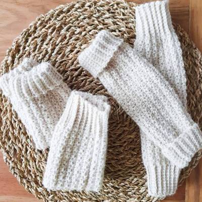 Häkelanleitung für Bein- und/oder Armstulpen Snowflake, kann in allen Größen gefertigt werden