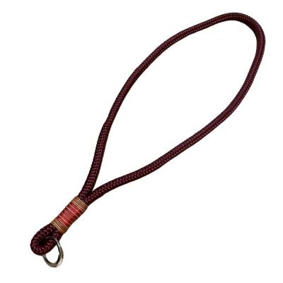 Schlüsselanhänger, weinrot, rot, lang, aus Tau 10 mm mit leder