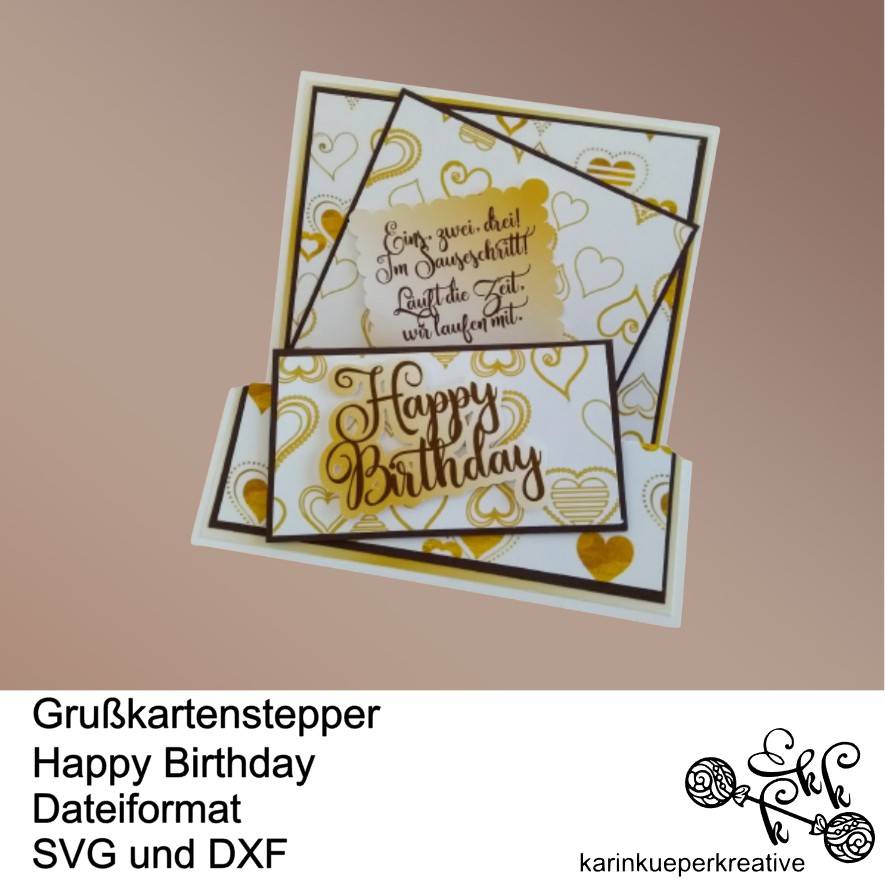 Plotterdatei Grußkartenstepper Happy Bild 1