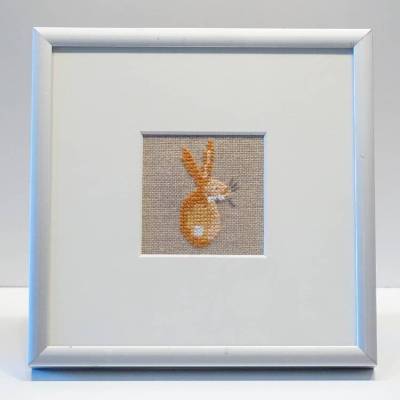 Hase * Osterhase * Kreuzstich * Bild * Rahmen * Deko * Geschenk