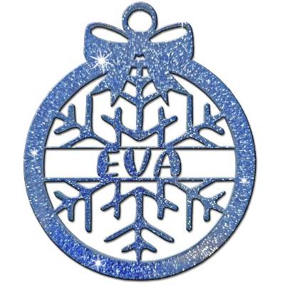 Christbaumschmuck Personalisierbar - glitzer Weihnachtsschmuck mit Namen aus Acrylglas - Christbaumkugeln - Schneeflocke