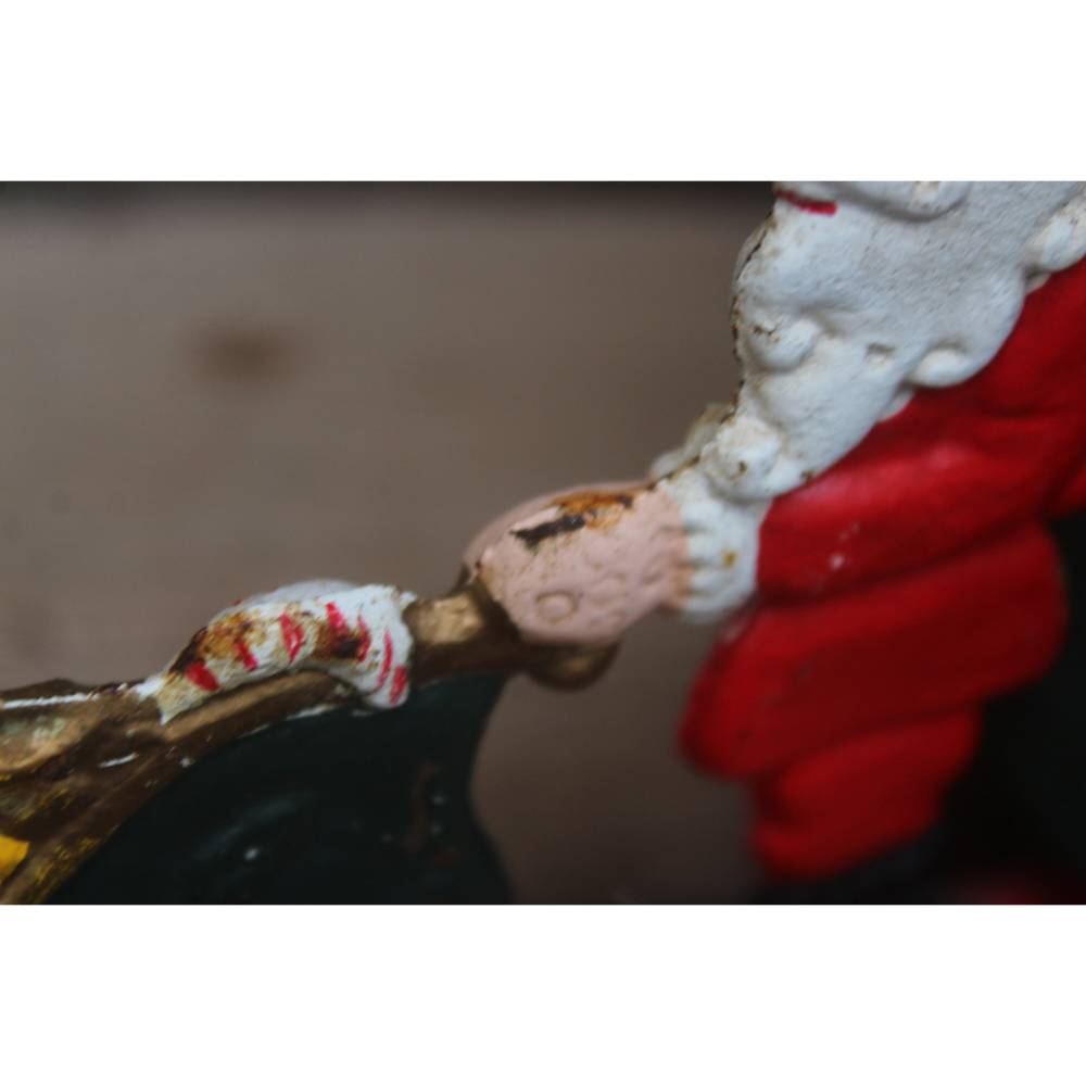 alter Christbaumständer Weihnachtsmänner Nikoläuse Handbemalt Eisen 50er bis 60er Jahre