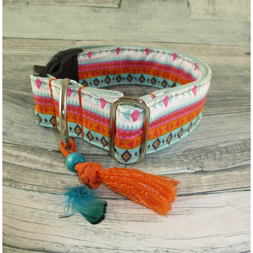 Hundehalsband "India" Halsband Hund Designerhalsband Schmuckhalsband  verstellbar mit Klickverschluss