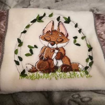 N-KH0002 Kissenbezug für zb. Kirschkernkissen 28x18cm - handmade, bestickt