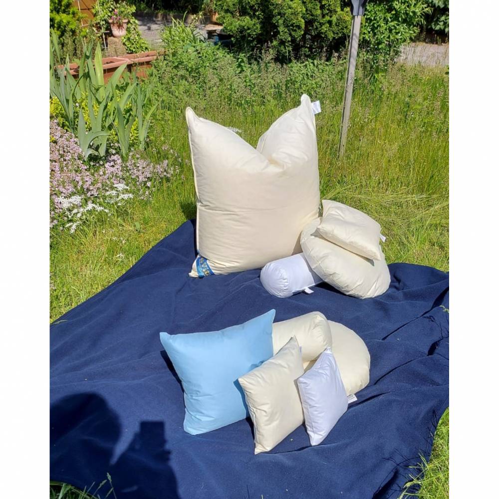 80 x 80 cm Kopfkissen Kissen Federkissen Schlafkissen Deko 1100g soft in weiß