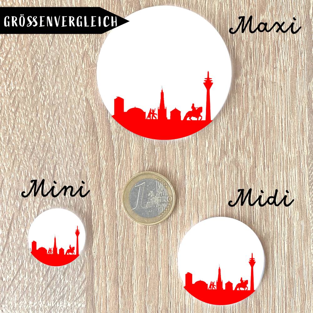 Düsseldorfer Skyline Button in 2 Farben und 3 Größen nach Wahl Bild 9