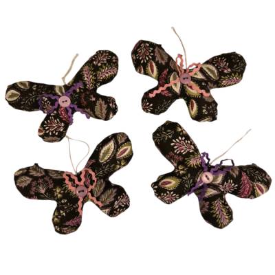 4-er Set Schmetterlinge aus Stoff zum aufhängen