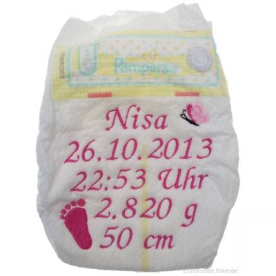 Bestickte Windel mit Name