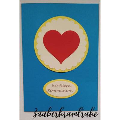 DIY Einladung zur Kommunion 10 Karten Herz Auge zum selber basteln