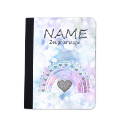 Pastell Regenbogen Zeugnismappe personalisiert | Zeugnismappe Mädchen | Zeugnismappe mit Namen | Urkundenmappe