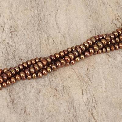 Braune flache Perle (Buttons)
