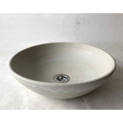 Waschbecken / Elfenbein-Beige Ø 36 cm Höhe 11 cm