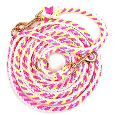 Hundeleine, 3-farbig, Leine aus Paracord Verstellbar oder Handschlaufe in Wunschfarben, verschiedene Längen erhältlich