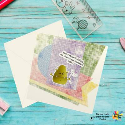 Plotterdatei Banner Karte – SVG, DXF & PDF | Kreative Bastelvorlage für Cricut & Brother