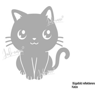 Reflektor Bügelbild Katze (diverse Größen) *Eigenproduktion