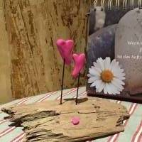 Liebe auf Treibholz, Herzen auf Schwemmholz, Liebe, Hochzeit, Valentinstag