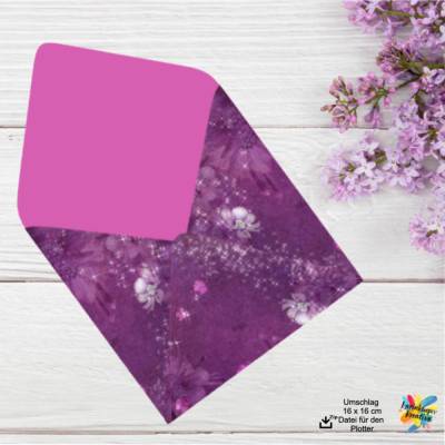 Plotterdatei Umschlag 16 x 16 cm SVG DXF PDF – Kreative Bastelvorlage für Cricut & Brother