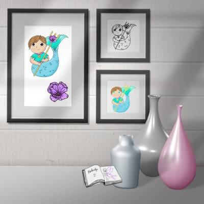 Digiset und Plott Wassermann mit Anemone