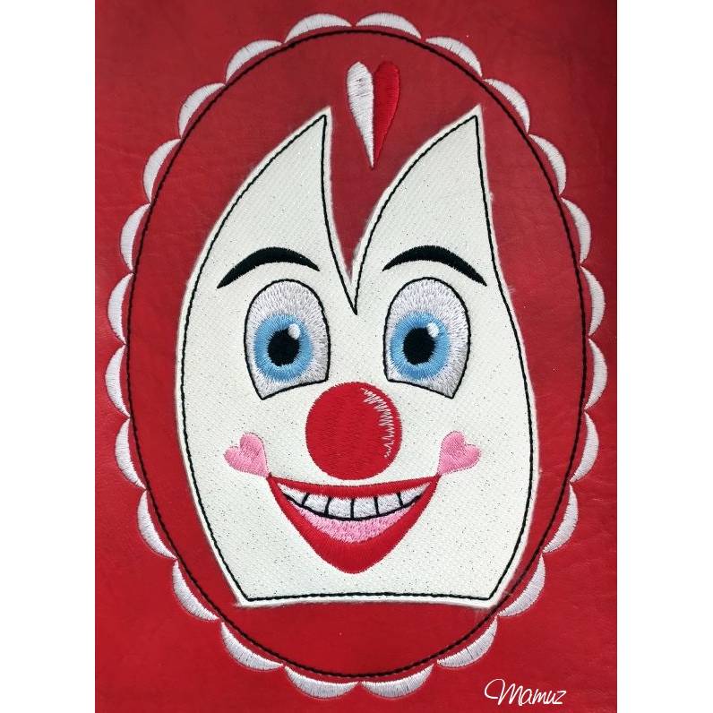 *  Dom mit Gesicht und Rahmen  *  Stickdatei 13 x 18 für Karneval, Fasching, Fasnet Bild 1