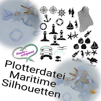Plotterdatei Maritime Silhouetten