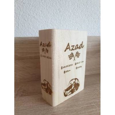 personalisierte Spardose/Sparbuch/Sparschwein aus Holz zur Geburt, Kommunion, Konfirmation usw...