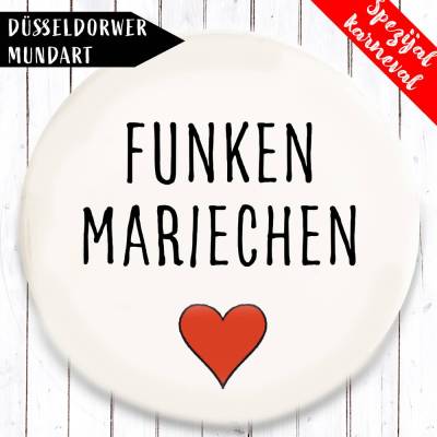 Funkenmariechen Button – Karneval Accessoire in 3 Größen handgemacht
