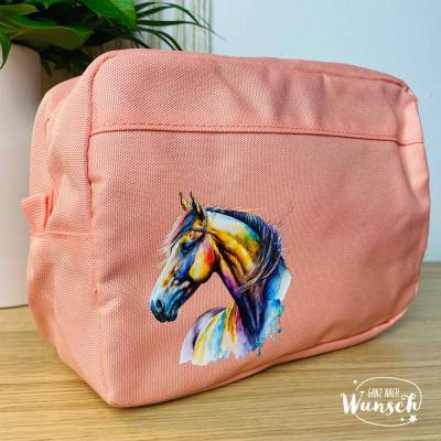 Kulturtasche | Kinder | Geschenk zum Geburtstag, Schulanfang, Taufe | personalisierbar | Kosmetiktasche | Pferd | Beauty